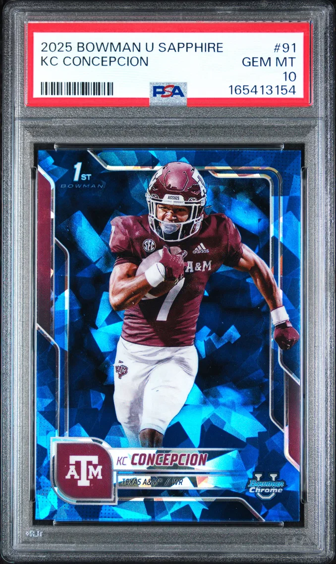 2025 #91 KC Concepcion PSA 10 Bowman University Chrome Sapphire
