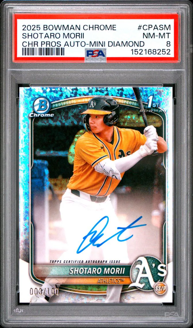 2025 #CPASM Shotaro Morii PSA 8 Bowman Chrome Prospect Autographs