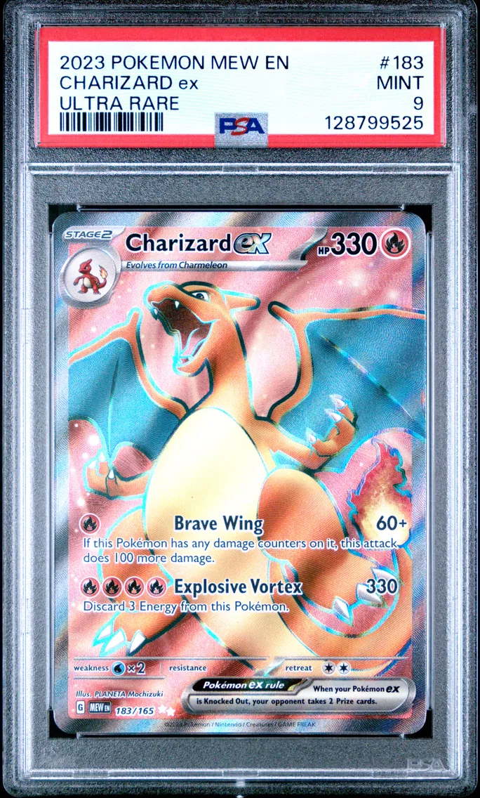 2023 #183 Charizard EX PSA 9 Mew EN-151