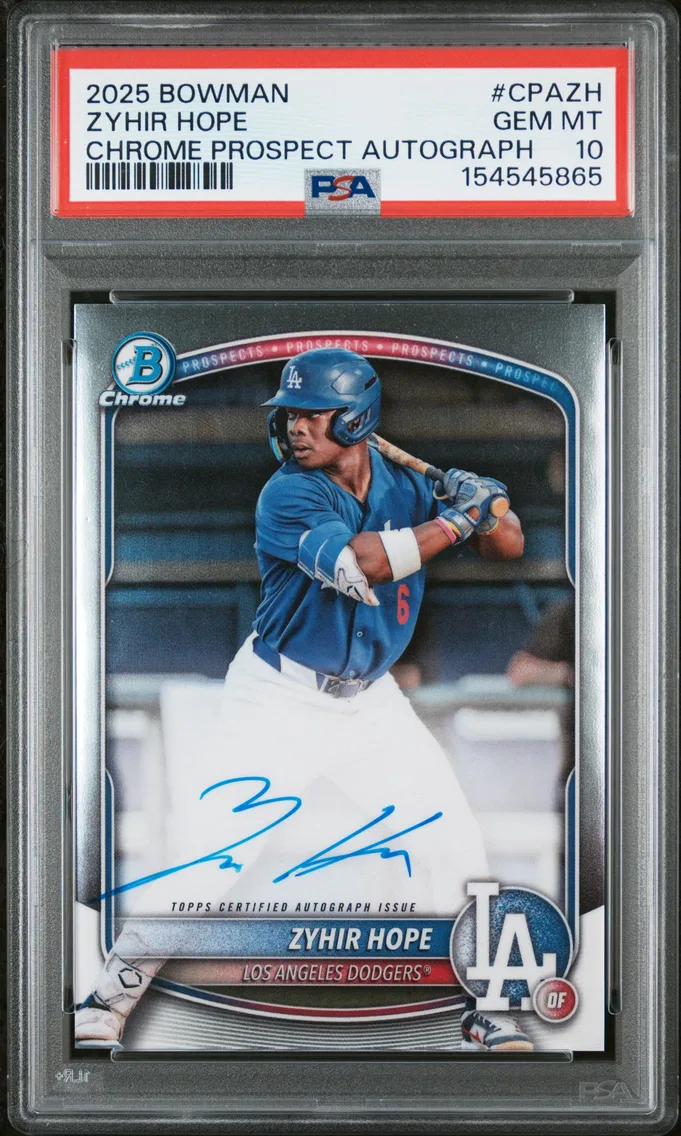 2025 #CPAZH Zyhir Hope PSA 10 Bowman Chrome Prospect Autographs