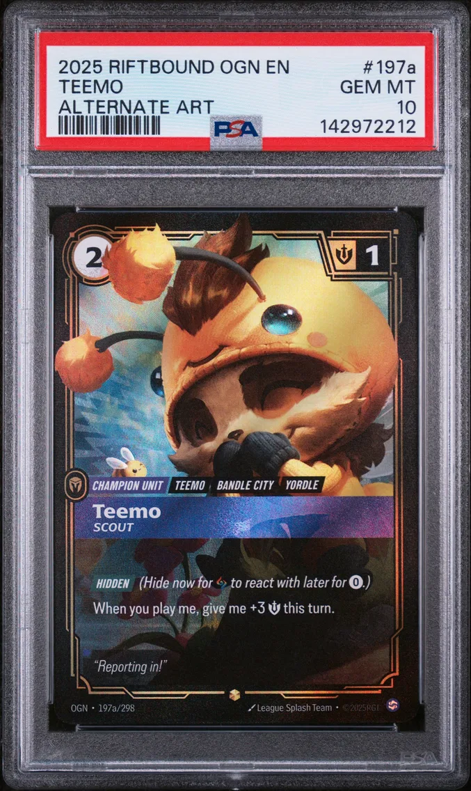2025 #197a Teemo - Scout PSA 10 Riftbound: League of Legends Ogn-Origins