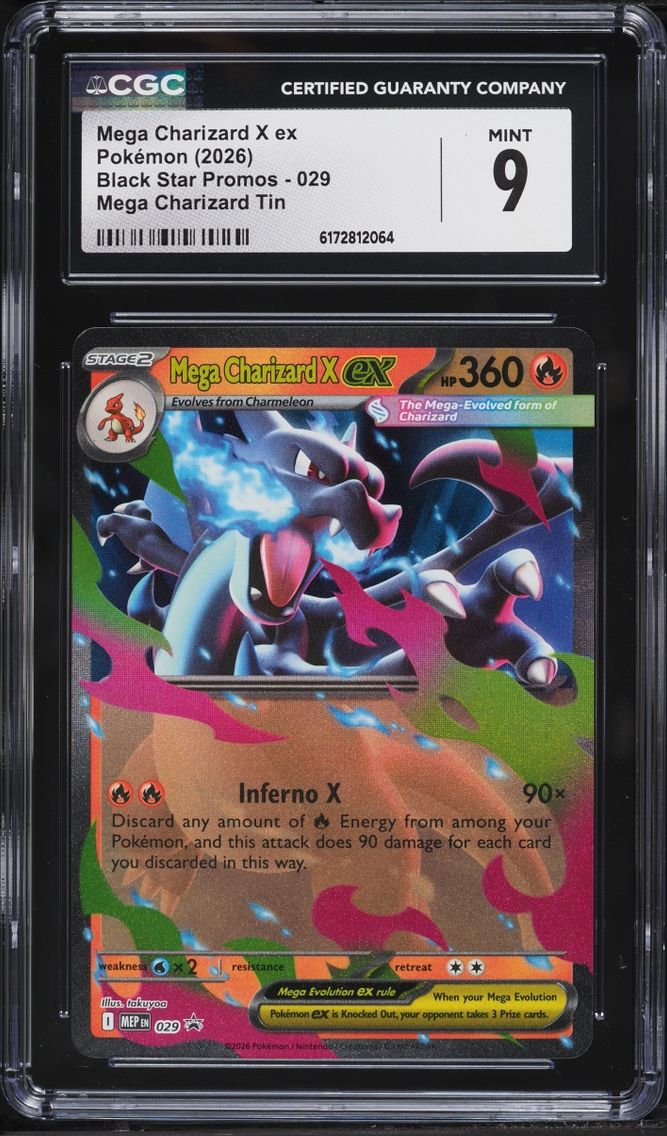 2026 Pokemon Mega Evolution Promo Tin Mega Charizard X ex #29 CGC 9 MINT
