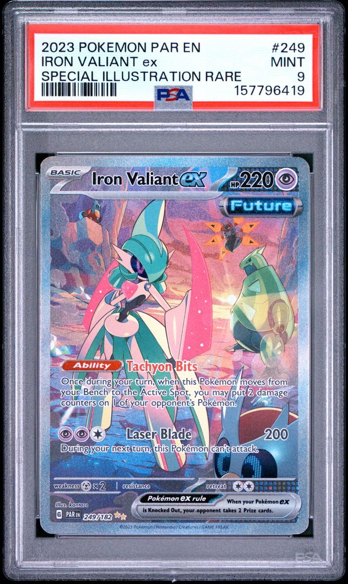 2023 #249 Iron Valiant EX PSA 9 Par EN-Paradox Rift