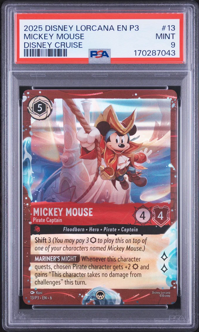 2025 #13 Mickey Mouse - Pirate Captain PSA 9 Disney Lorcana EN P3-Promo