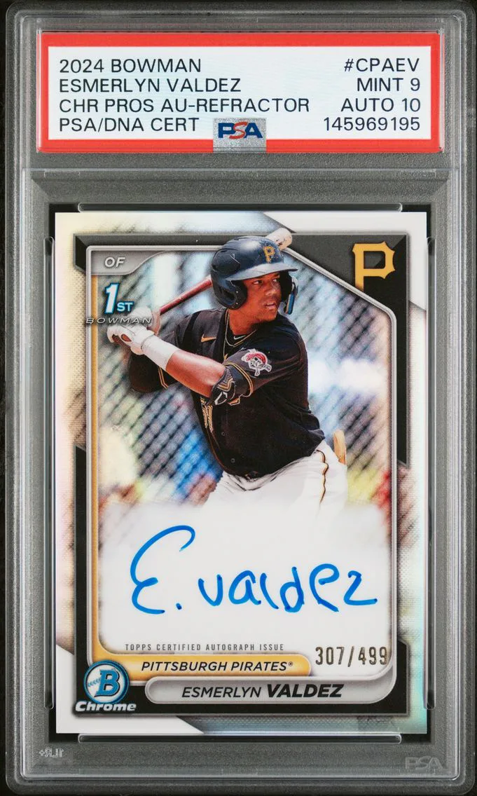 2024 #CPAEV ESMERLYN VALDEZ PSA 9 Bowman Chrome Prospect Autographs