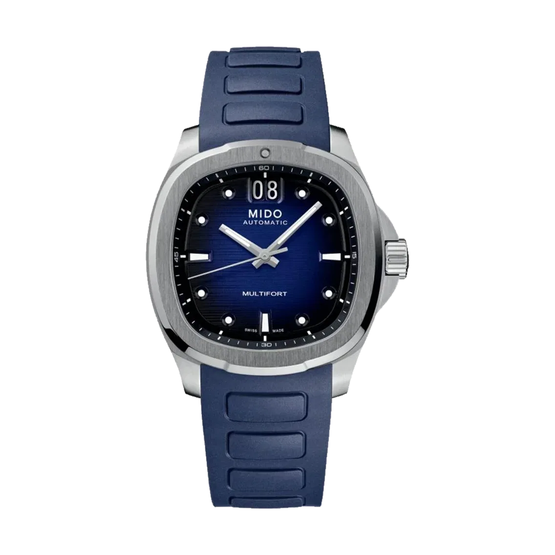 MIDO Multifort TV Big Date 40mm - Blue on Rubber Strap