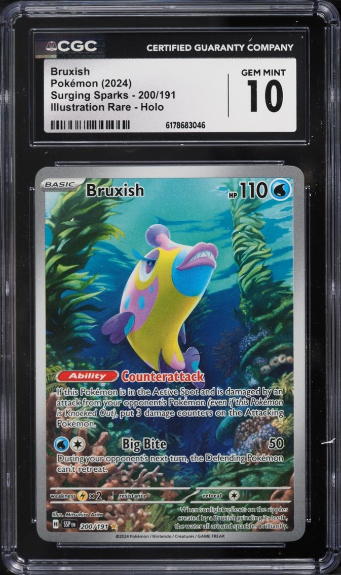 2024 #200 Bruxish CGC 10 Pokemon Scarlet & Violet Surging Sparks IR