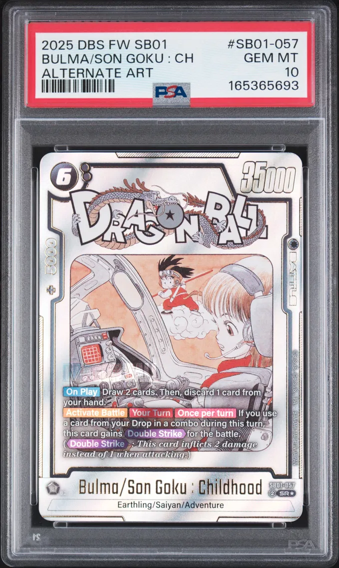 2025 #SB01-057 Bulma/Son Goku : Childhood PSA 10 Dragon Ball Super Card Game Fusion World Manga Booster 01