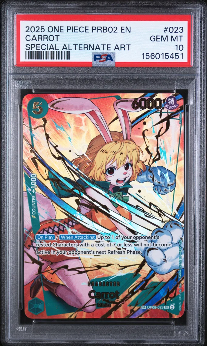 2025 #023 Carrot PSA 10 One Piece PRB02-Premium Booster -One Piece Card the Best- Vol.2