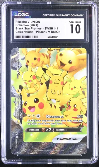 2021 #SWSH141 Pikachu V-UNION CGC 10 Black Star Promos - Sword & Shield - English