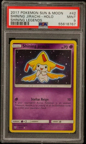 2017 #42 Shining Jirachi-Holo PSA 9 Sun & Moon Shining Legends