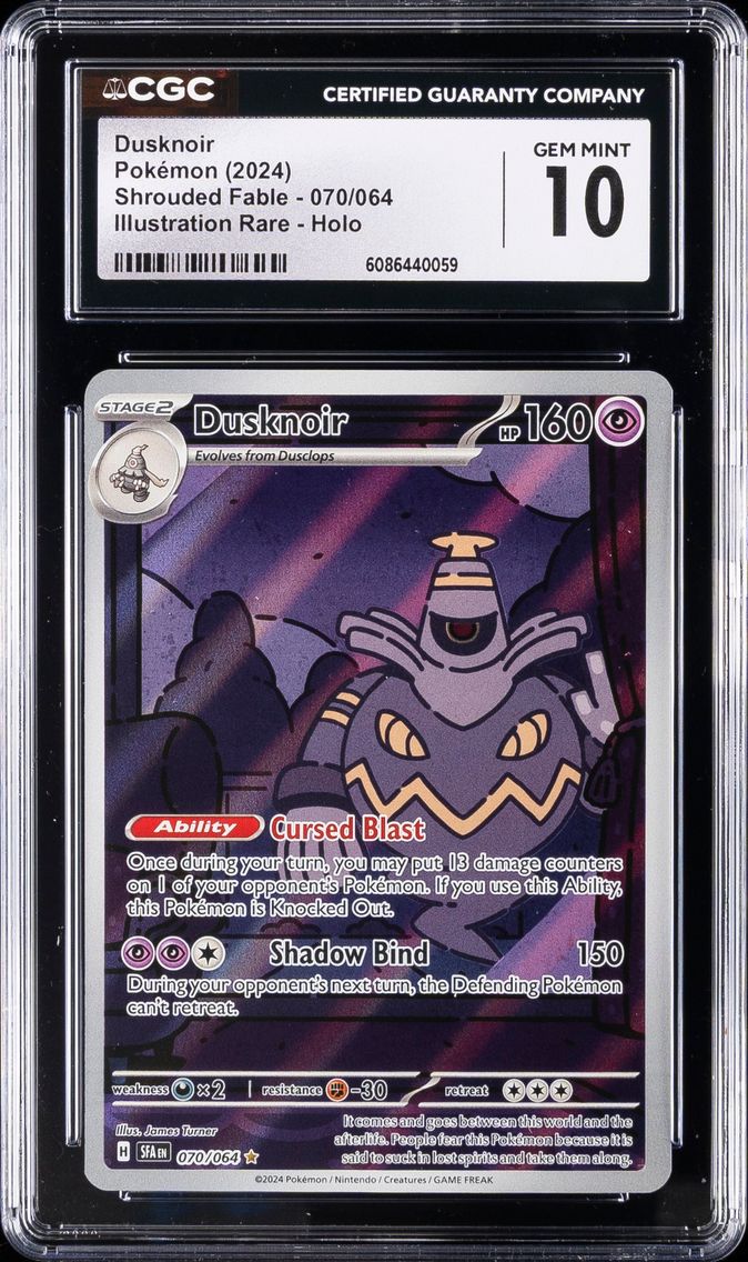 2024 #070 Dusknoir CGC 10 Sfa EN-Shrouded Fable Pokemon