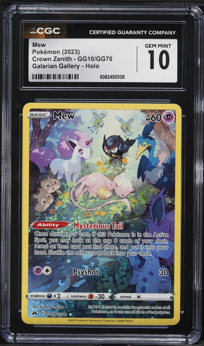 2023 #GG10 Full Art/Mew CGC 10 Sword and Shield Crown Zenith Pokemon