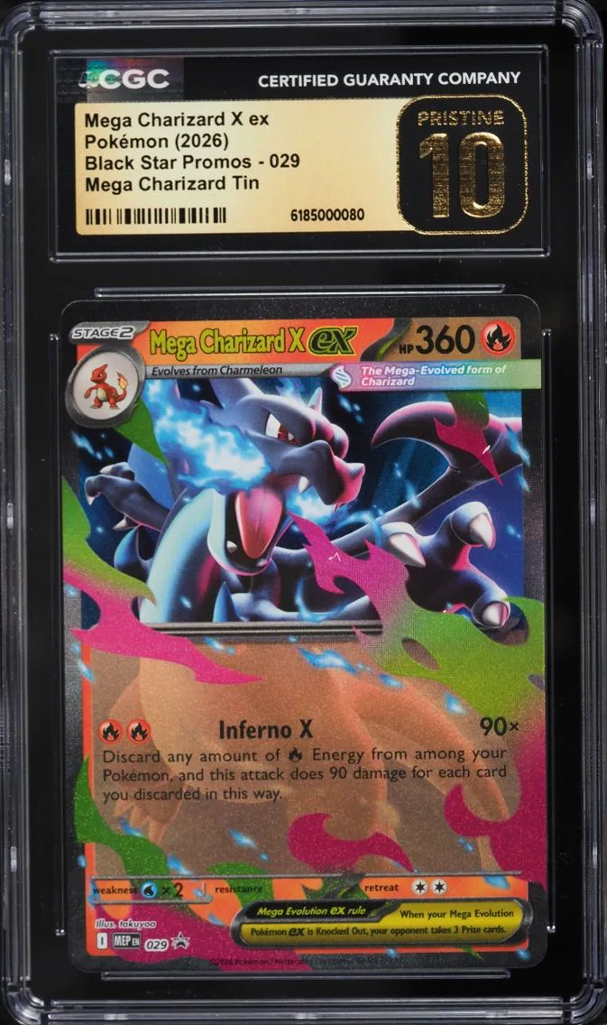 2026 #29 Mega Charizard X Ex CGC 10 Pokemon Mega Evolution Promo Tin