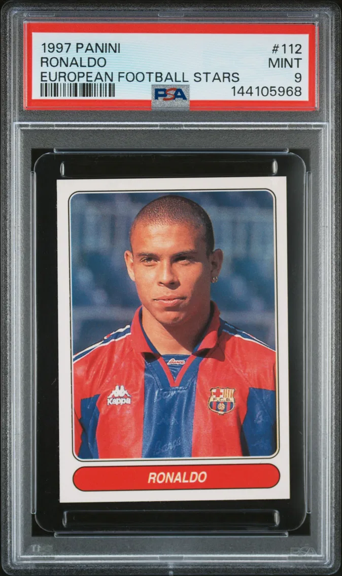 1997 #112 Ronaldo PSA 9 Panini European Football Stars