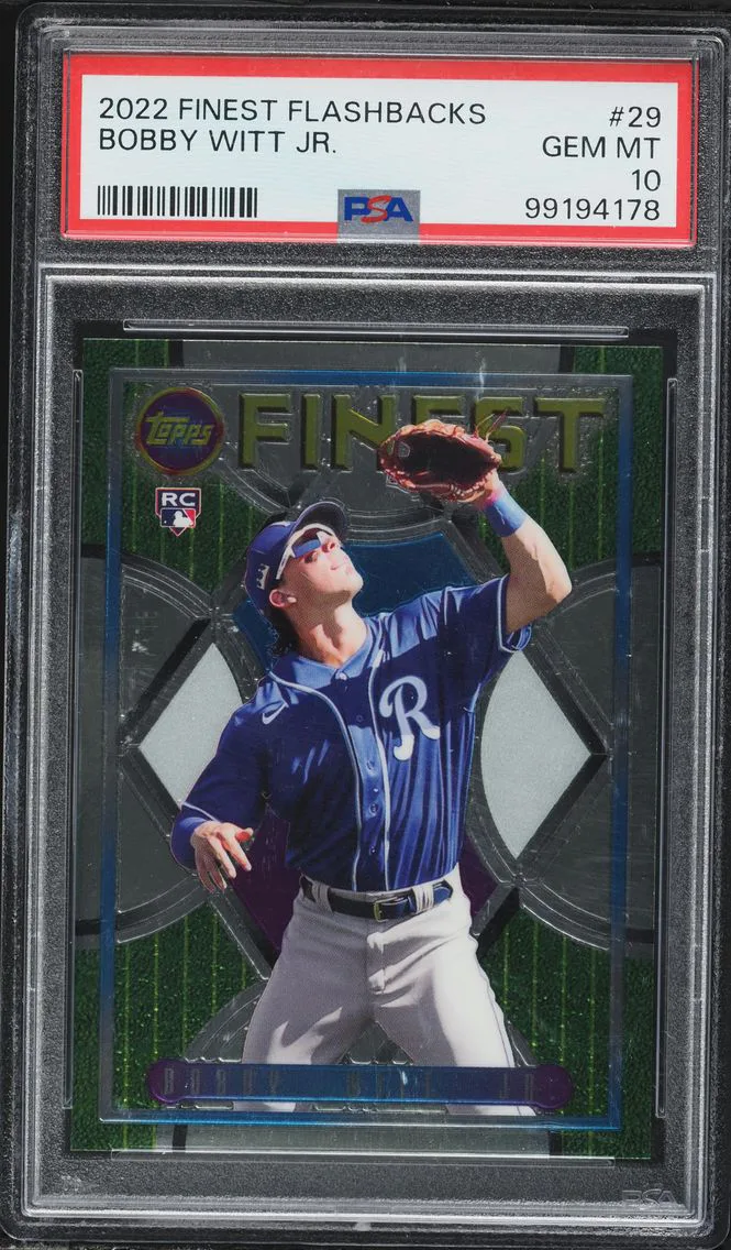 2022 #29 Bobby Witt Jr. PSA 10 Topps Finest Flashbacks Baseball