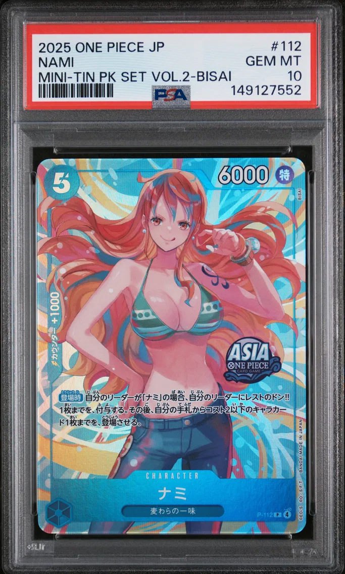 2025 #112 Nami PSA 10 One Piece Japanese Mini-Tin Pack Set Vol.2