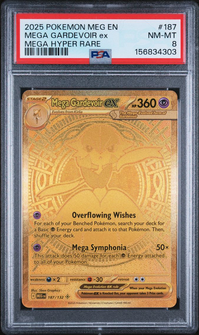 2025 #187 Mega Gardevoir EX PSA 8 Meg EN-Mega Evolution