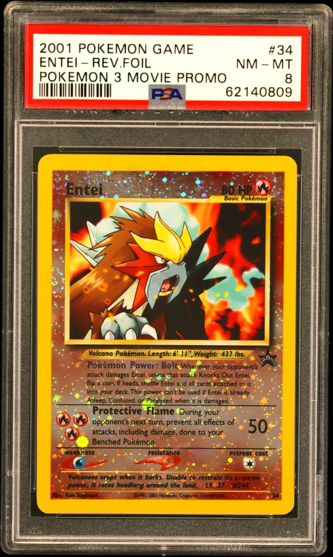 2001 #34 Entei-Reverse Foil PSA 