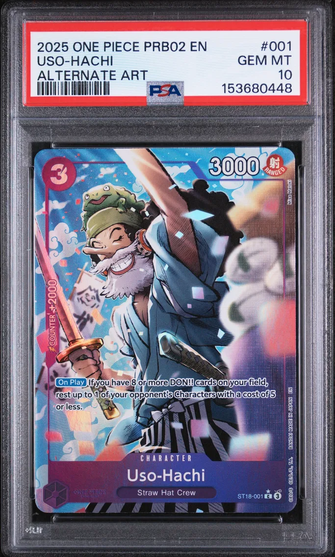 2025 #001 Uso-Hachi PSA 10 One Piece PRB02-Premium Booster -One Piece Card the Best- Vol.2