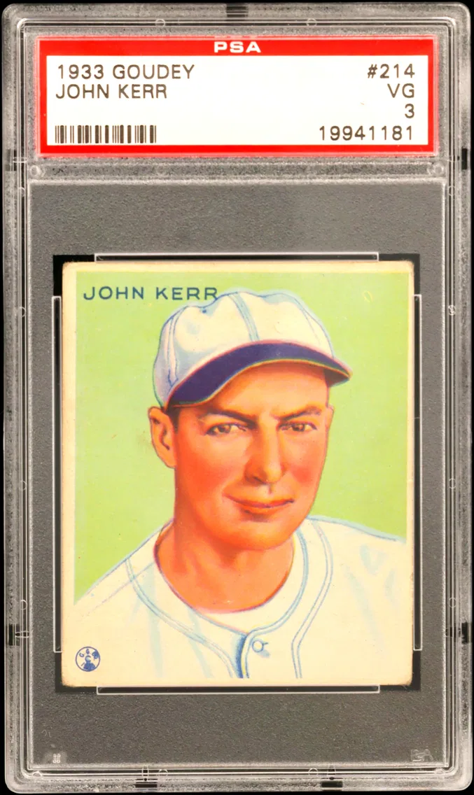 1933 #214 John Kerr PSA 3 Goudey