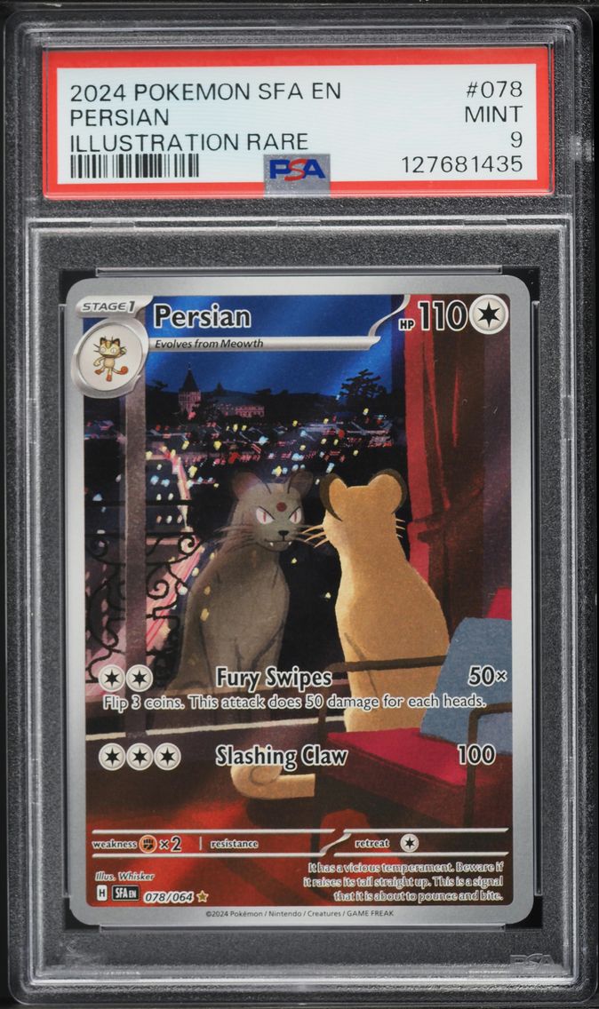 2024 #078 Persian PSA 9 Sfa EN-Shrouded Fable Pokemon
