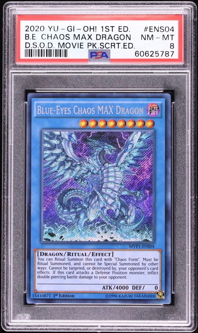 2020 #MVP1-ENS04 Chaos Max Dragon PSA 8 Yu-Gi-Oh! DSOD 1st Edition Secret Rare