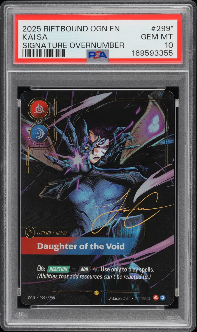 2025 #299* Kai'SA - Daughter of the Void PSA 10 Riftbound: League of Legends Ogn-Origins