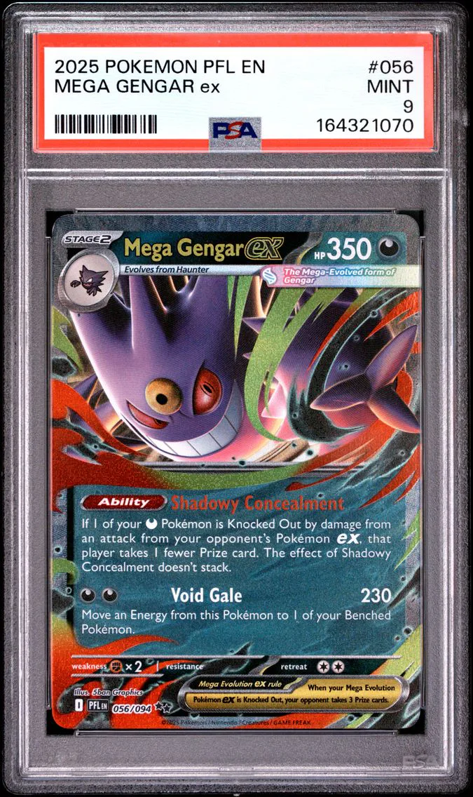 2025 #056 Mega Gengar EX PSA 9 Pfl EN-Phantasmal Flames