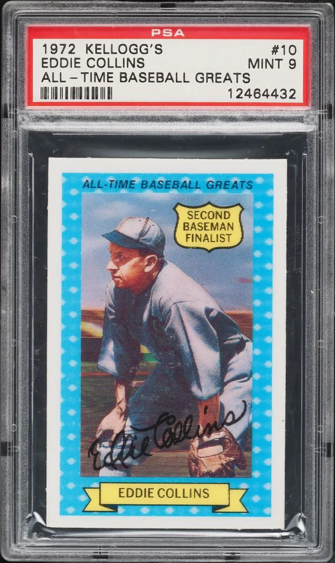 1972 #10 Eddie Collins PSA 9 Kellogg's All-Time Baseball Greats