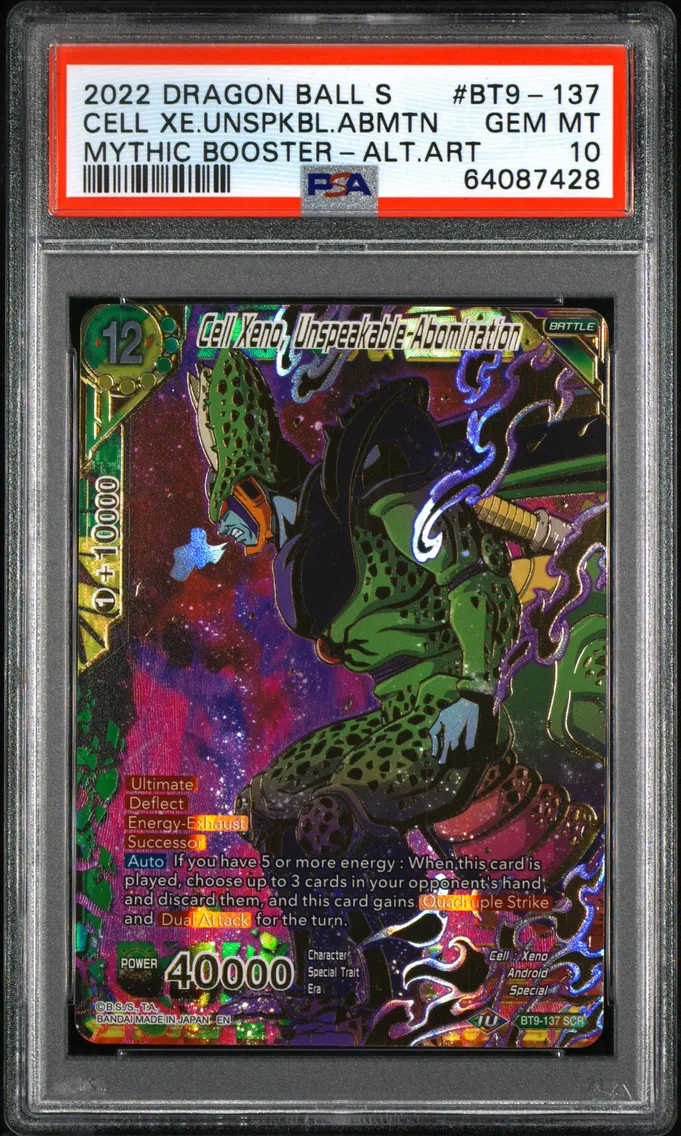 2022 #BT9-137 Cell Xeno, Unspeakable Abomination PSA 10 Dragon Ball Super Card Game Mythic Booster