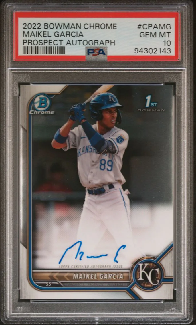 2022 #CPAMG Maikel Garcia PSA 10 Bowman Chrome Prospect Autographs