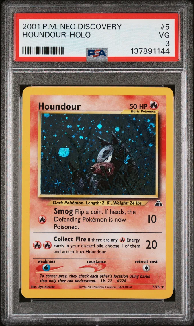 2001 Pokemon Neo Discovery Houndour-Holo Neo Discovery #5 PSA 3