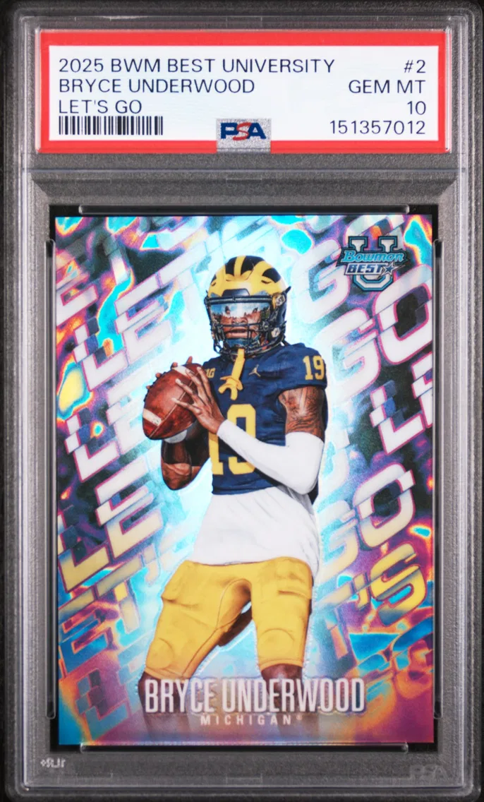 2025 #2 Bryce Underwood PSA 10 Bowman Best University Let's Go
