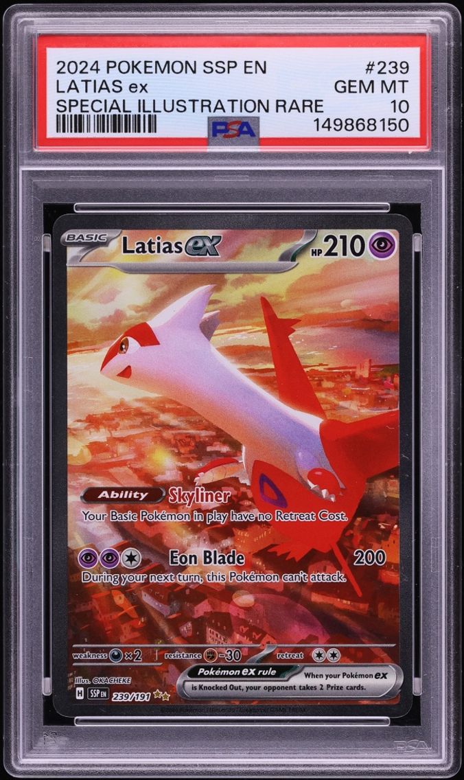 2024 #239 Latias Ex PSA 10 Pokemon Scarlet & Violet Surging Sparks SIR