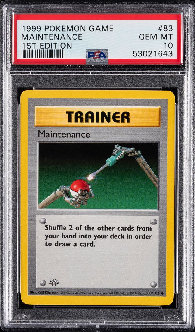 1999 #83 MAINTENANCE PSA 10 POKEMON GAME | 1ST EDITION