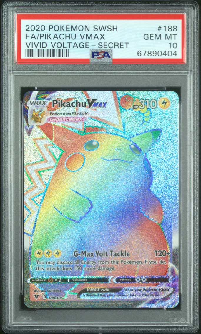2020 #188 Full Art/Pikachu Vmax PSA 10 Sword & Shield Vivid Voltage