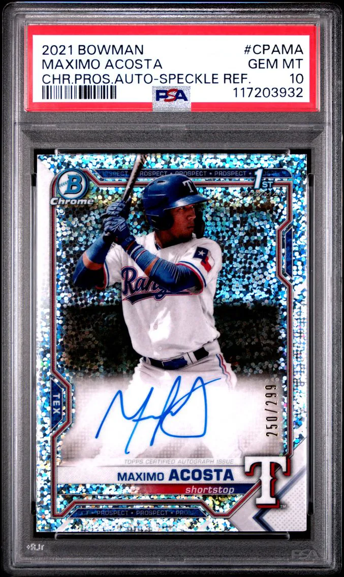 2021 #CPAMA Maximo Acosta PSA 10 Bowman Chrome Prospect Autographs