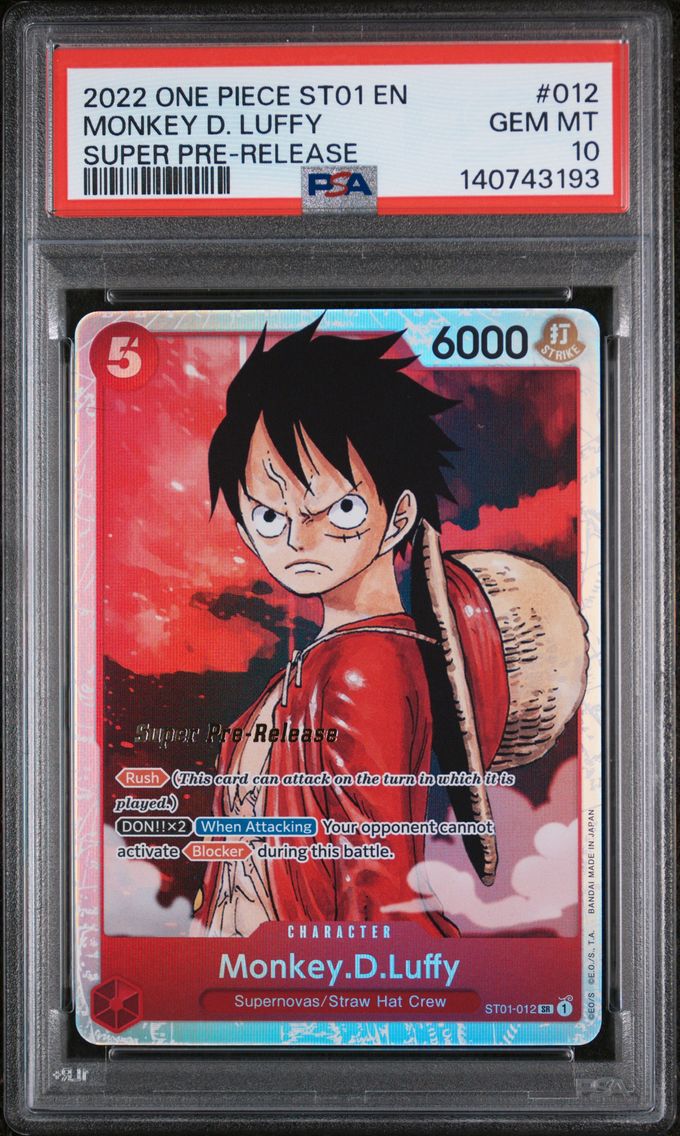 2022 #012 Monkey D. Luffy PSA 10 One Piece Starter Deck ST01-Straw Hat Crew