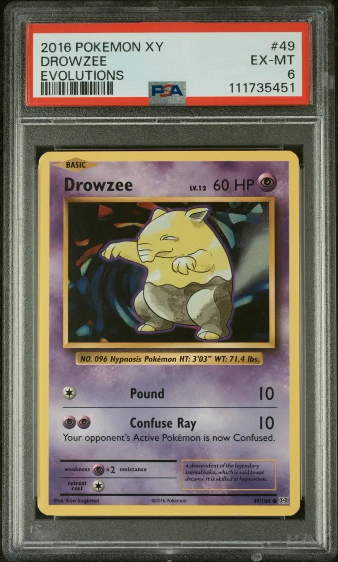 2016 #49 Drowzee PSA 6 XY Evolutions