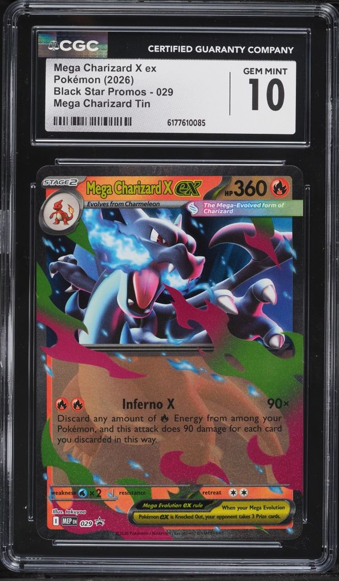 2026 Pokemon Mega Evolution Promo Tin Mega Charizard X EX #29 CGC 10 GEM MINT
