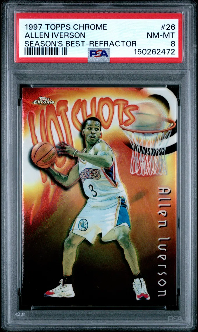 1997 #26 Allen Iverson PSA 8 Topps Chrome Season's Best