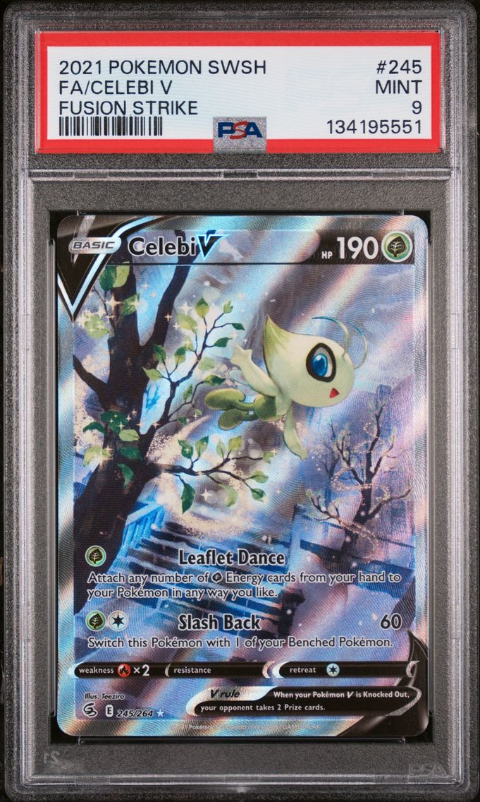 2021 #245 Full Art/Celebi V PSA 9 Sword & Shield Fusion Strike