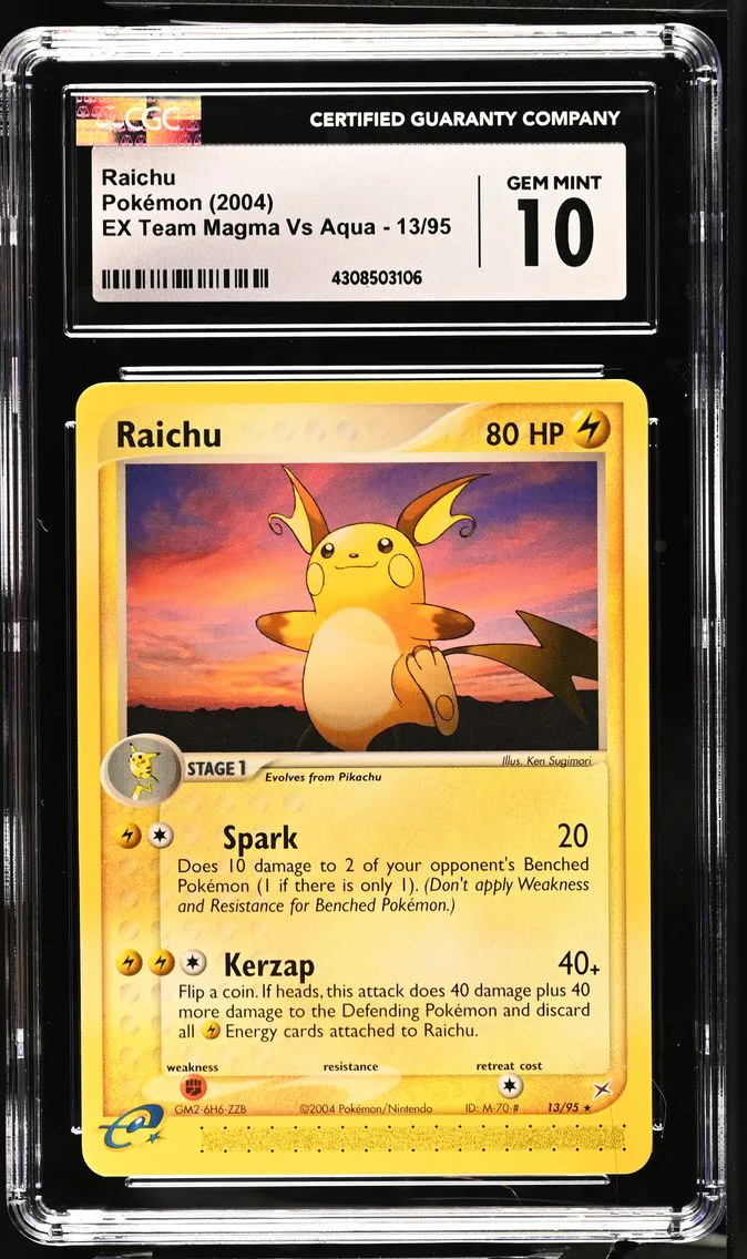 2004 #13 Raichu CGC 10 EX Team Magma Vs Team Aqua - English