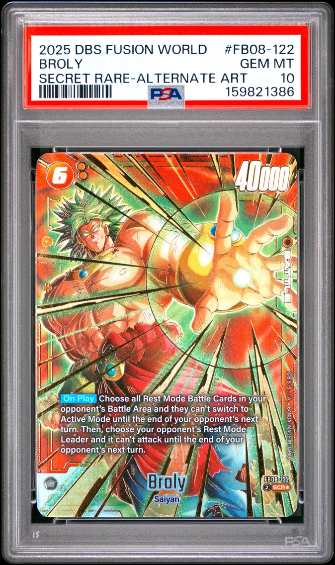 2025 #FB08-122 Broly PSA 10 Dragon Ball Super Card Game Fusion World Saiyan's Pride