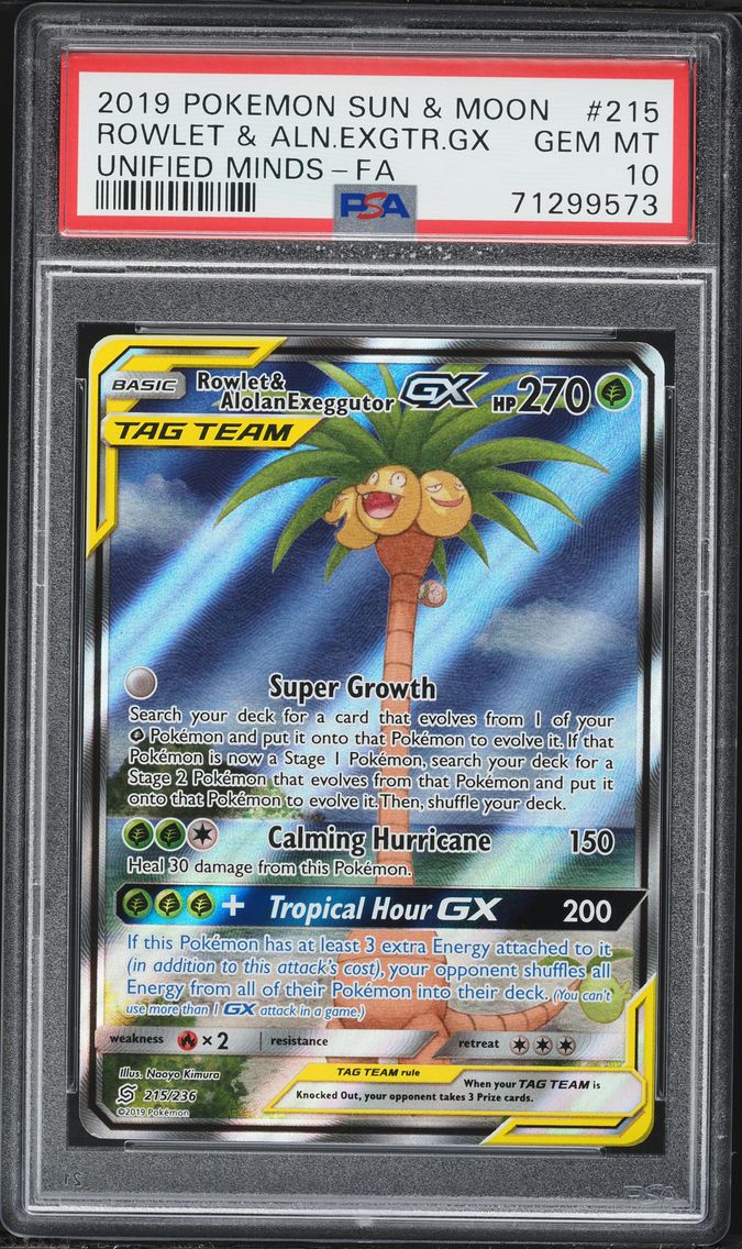 Rowlet & Alolan Exeggutor GX (Alternate Full Art)