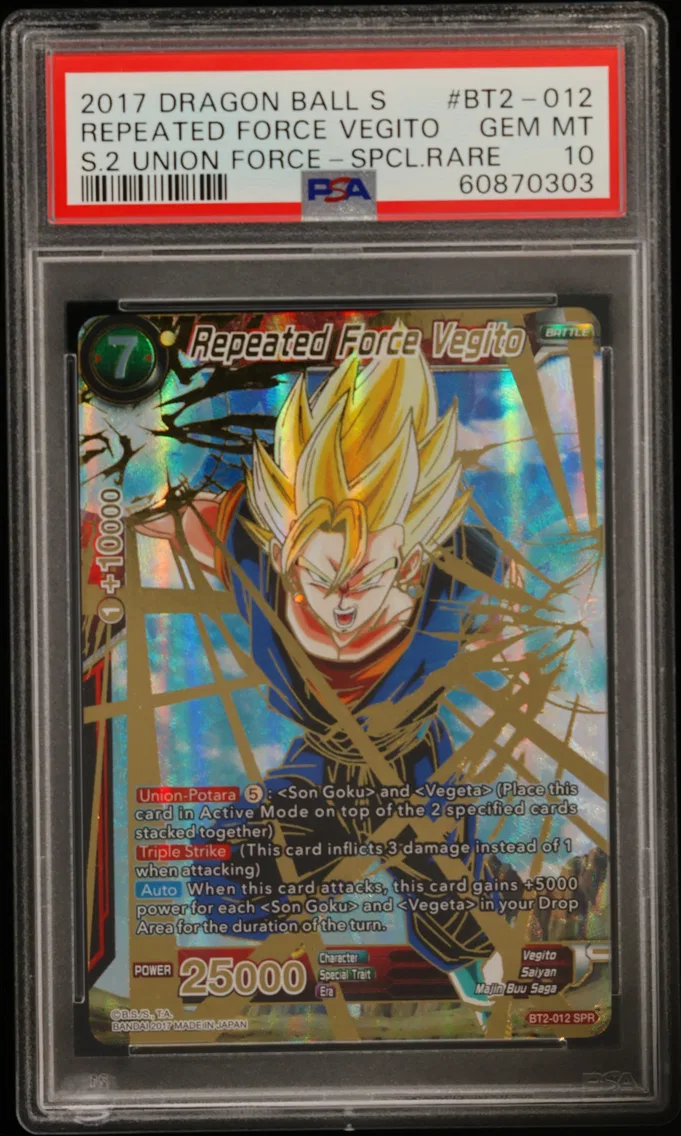 2017 #BT2-012 Repeated Force Vegito PSA 10 Dragon Ball Super Card Game Series 2 Union Force