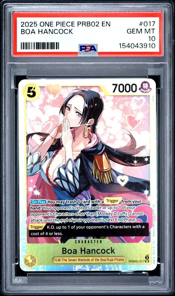 2025 #017 Boa Hancock PSA 10 One Piece PRB02-Premium Booster -One Piece Card the Best- Vol.2