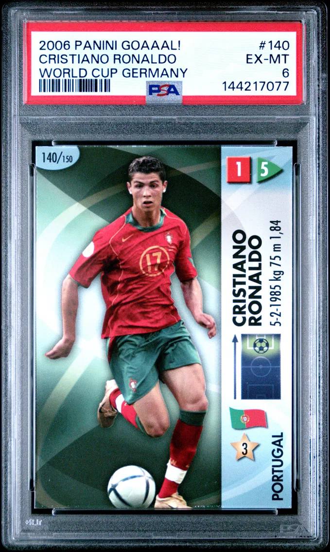 2006 #140 Cristiano Ronaldo PSA 6 Panini Goaaal! World Cup Germany