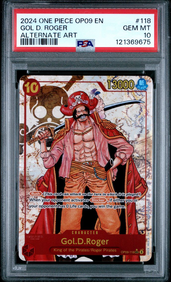 2024 #118 Gol D. Roger PSA 10 One Piece OP09-Emperors in the New World Pokemon